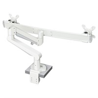 Elevate Dual Monitor Arm 61 - 2×9 kg, gas spring, dual bar, whit